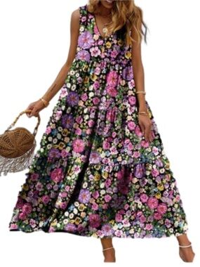 Ladies size XL floral printed Maxi Dress